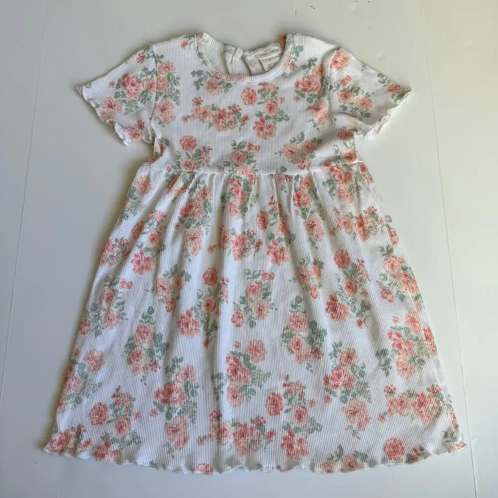 Laura Ashley Girls Ribbed Floral Cotton Dress 4T - Picture 2 of 11